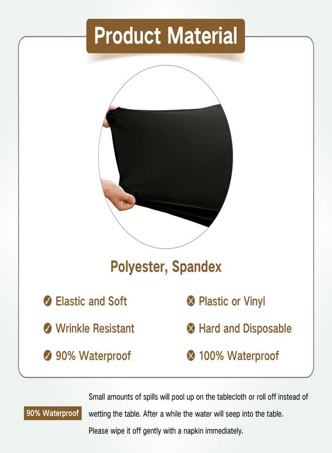 Nacuci Small Round Fitted Table Cover Cocktail Table Topper Cap Elastic Tablecloth Stretch Spandex Tables Cloth for Bar Pub Party Black 24 Inch - Image 5